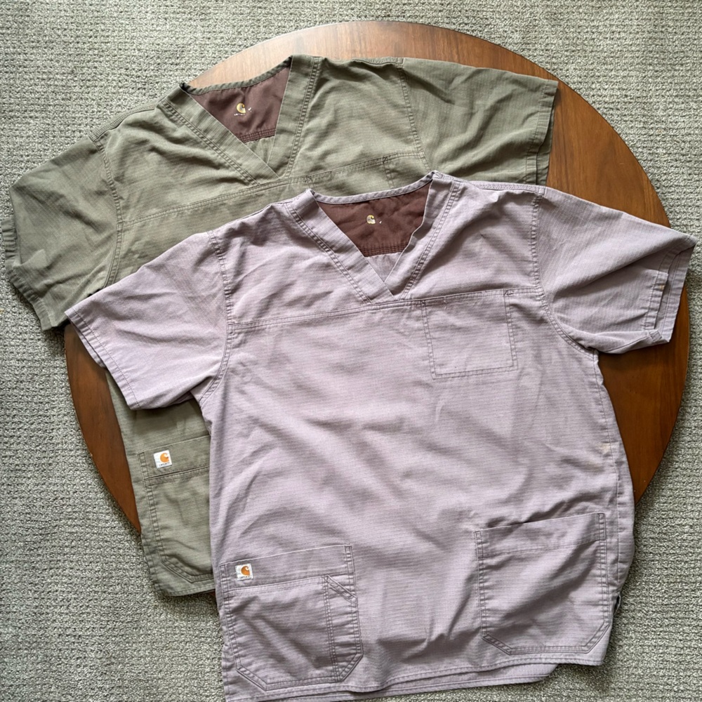 2 Carhartt Ripstop Scrub Shirt's Men's Size M/L for Nurses/Doctors